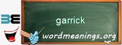 WordMeaning blackboard for garrick